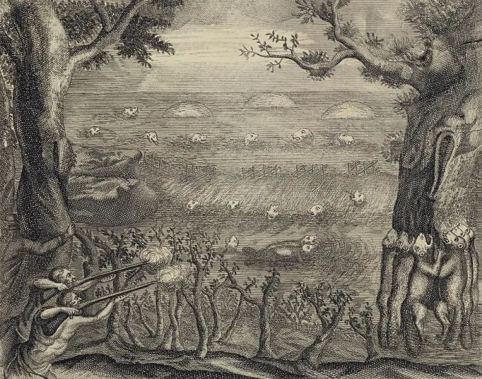 Framed Print : HUNTING FOR BEAVER, 1738, from Adventures of Sr. C Framed Print : HUNTING FOR BEAVER, 1738, from Adventures of Sr. C
