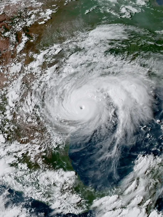 Framed Print : Hurricane Harvey at peak intensity, prior to landfall in southern Texas on Aug. 25, 2017