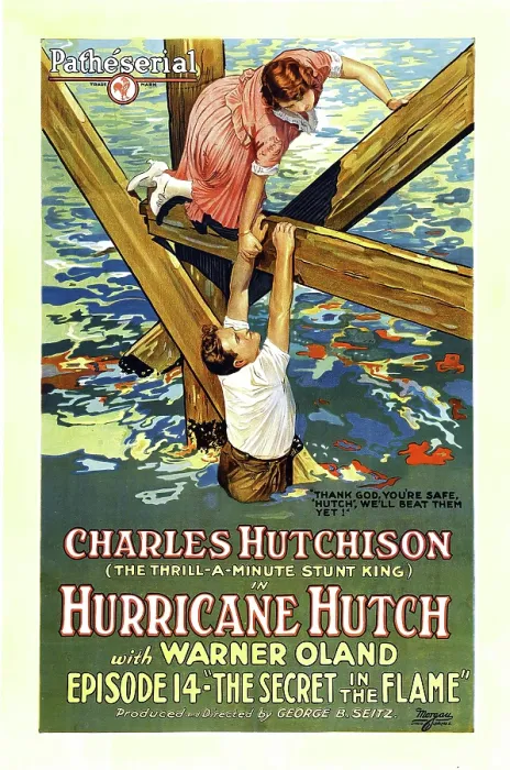 Framed Print : HURRICANE HUTCH, from top: Lucy Fox, Charles Hutchinson, in: Episode 14: The Secret in the Flame, 1921