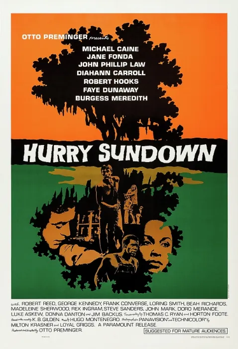 Framed Print : HURRY SUNDOWN, US poster art, Michael Caine, Jane Fonda, John Phillip Law, (back center), Robert Hooks, Diahann Carroll, 1967