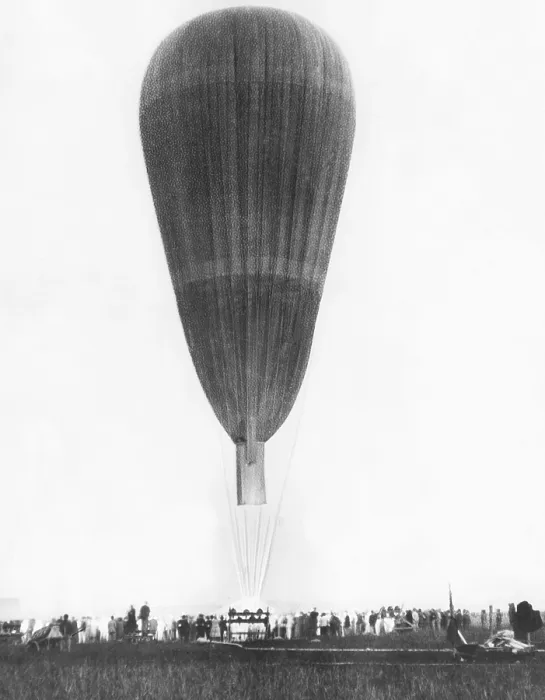 Framed Print : Hydrogen-filled balloon that lifted Auguste Piccard and Max Cosyns to the height of 53, 153 feet. August 18, 1932, at Dubendorf, Switzerland