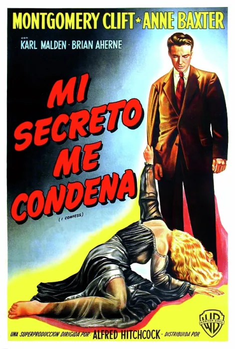 Framed Print : I CONFESS (aka MI SECRETO ME CONDENA), Montgomery Clift, (Argentine poster art), 1953