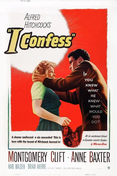 Framed Print : I CONFESS, from left: Anne Baxter, Montgomery Clift, 1953