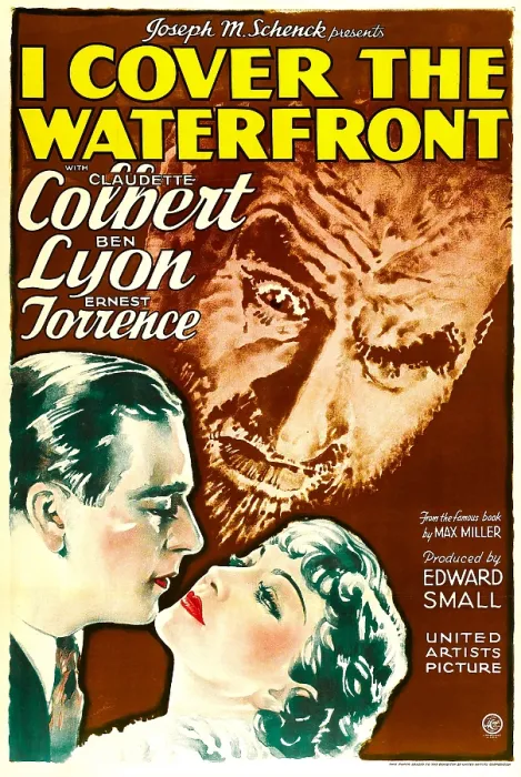 Framed Print : I COVER THE WATERFRONT, from left: Ben Lyon, Ernest Torrence, Claudette Colbert, 1933