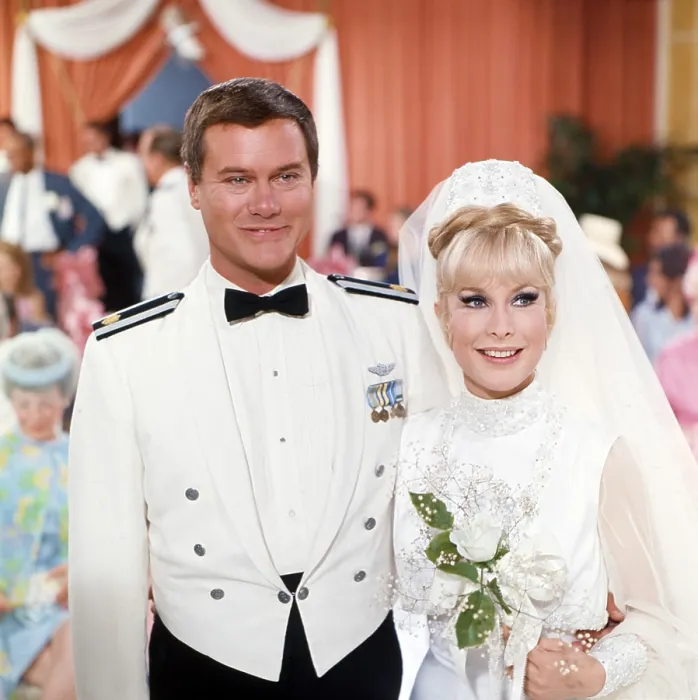 Framed Print : I DREAM OF JEANNIE, from left: Larry Hagman, Barbara Eden, 1965-1970