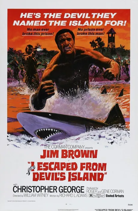 Framed Print : I ESCAPED FROM DEVIL'S ISLAND, US poster, Jim Brown (front), 1973