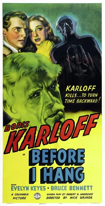 Framed Print : BEFORE I HANG, US poster art, Boris Karloff, Bruce Bennett, Evelyn Keyes (back), 1940 Framed Print : BEFORE I HANG, US poster art, Boris Karloff, Bruce Bennett, Evelyn Keyes (back), 1940