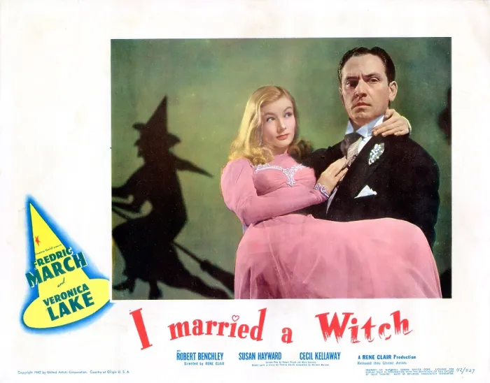 Framed Print : I MARRIED A WITCH, from left: Veronica Lake, Fredric March on lobbycard, 1942 Framed Print : I MARRIED A WITCH, from left: Veronica Lake, Fredric March on lobbycard, 1942