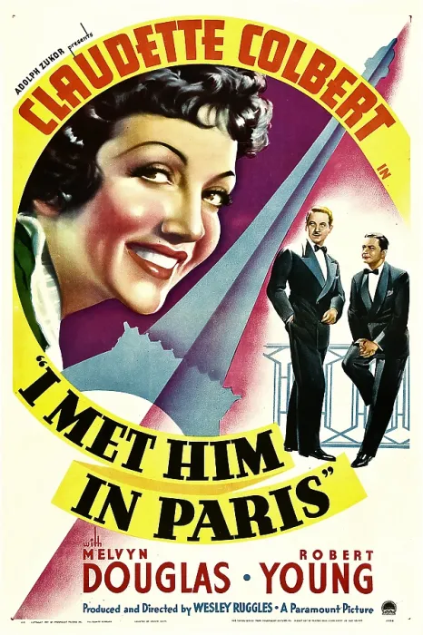 Framed Print : I MET HIM IN PARIS, Claudette Colbert, Melvyn Douglas, Robert Young, 1937