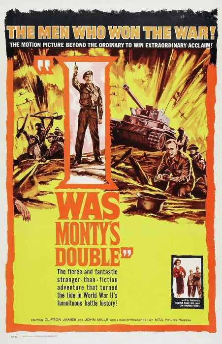 Framed Print : I WAS MONTY'S DOUBLE, (aka HELL, HEAVEN OR HOBOKEN), US poster art, John Mills (top), 1958 Framed Print : I WAS MONTY'S DOUBLE, (aka HELL, HEAVEN OR HOBOKEN), US poster art, John Mills (top), 1958
