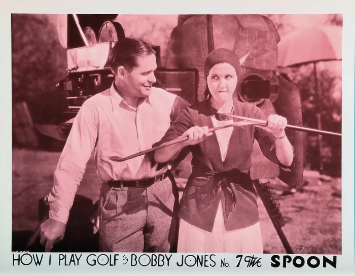 Framed Print : HOW I PLAY GOLF, BY BOBBY JONES NO. 7: THE SPOON, from left: Bobby Jones, Zelma O'Neal, 1931 Framed Print : HOW I PLAY GOLF, BY BOBBY JONES NO. 7: THE SPOON, from left: Bobby Jones, Zelma O'Neal, 1931