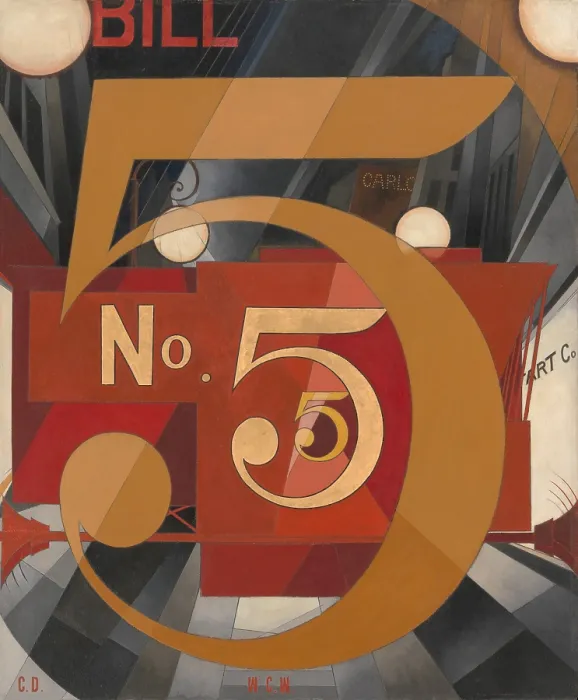 Framed Print : I SAW THE FIGURE 5 IN GOLD, by Charles Demuth, 1928, American painting, oil, gold leaf on paperboard Framed Print : I SAW THE FIGURE 5 IN GOLD, by Charles Demuth, 1928, American painting, oil, gold leaf on paperboard