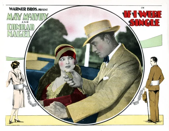Framed Print : IF I WERE SINGLE, from left, Myrna Loy, Conrad Nagel, 1927