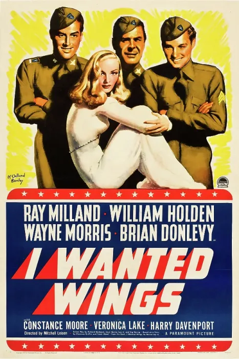 Framed Print : I WANTED WINGS, standing from left: Ray Milland, Brian Donlevy, William Holden, sitting: Veronica Lake, 1941