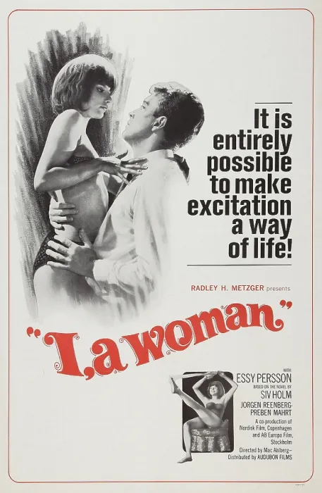 Framed Print : I, A WOMAN, (aka JAG-EN KVINNA), left: Essy Persson on poster art, 1965