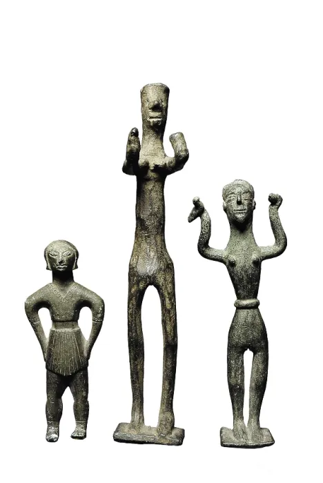 Framed Print : Three Iberian ex-votos. Iberian art. Sculpture on bronze. SPAIN. Madrid. National Museum of Archaeology. AISA / Everett Collection**US SALES ONLY**