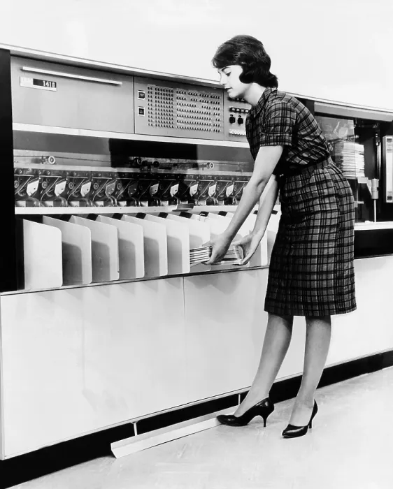 Framed Print : IBM 1419 magnetic character reader read and sorted checks at up to 1600 per minute. Aug. 24, 1961. (CSU_ALPHA_1392) CSU Archives / Everett Collection