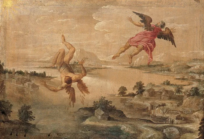 Framed Print : Icarus Fall, by Unknown Venetian or Flemish artist, ca Framed Print : Icarus Fall, by Unknown Venetian or Flemish artist, ca