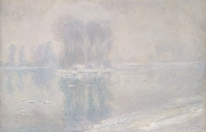 Framed Print : Ice Floes, by Claude Monet, 1893, French impressionist painting, oil on canvas