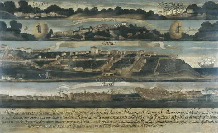 Framed Print : Igarassu, Olinda and Recife. 1729. BRAZIL. Iguarau. Convent of Saint Anthony. Colonial baroque. Oil on canvas