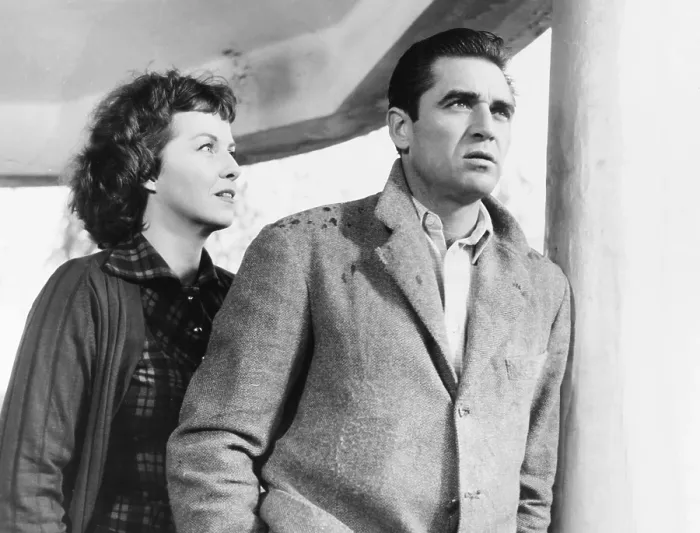 Framed Print : IL GRIDO, (aka THE CRY), from left: Betsy Blair, Steve Cochran, 1957