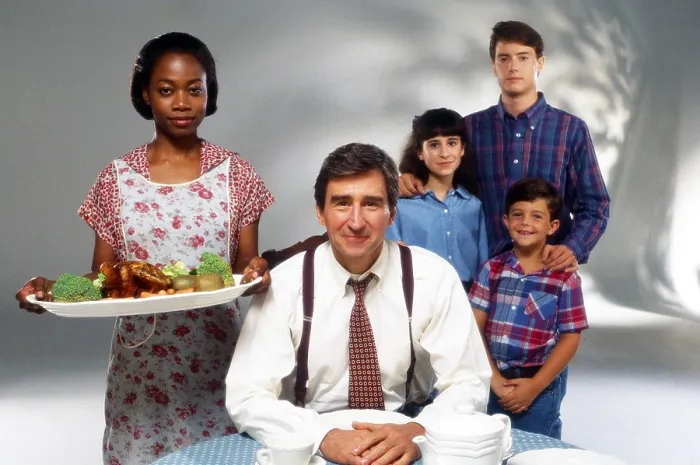 Framed Print : I'LL FLY AWAY, from left: Regina Taylor, Sam Waterston, Ashlee Levitch, Jeremy London, John Aaron Bennett, 1991-1993 Framed Print : I'LL FLY AWAY, from left: Regina Taylor, Sam Waterston, Ashlee Levitch, Jeremy London, John Aaron Bennett, 1991-1993