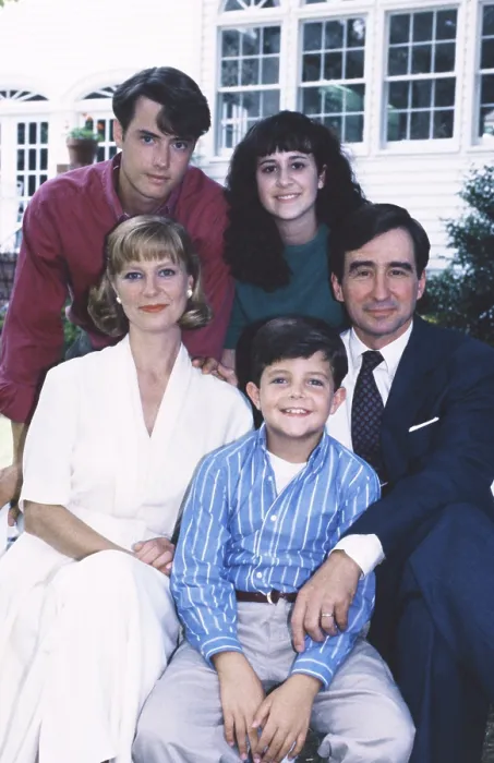 Framed Print : I'LL FLY AWAY, seated from left: Deborah Hedwall, John Aaron Bennett, Sam Waterston, standing from left: Jeremy London, Ashlee Levitch, pilot episode, 1991-1993