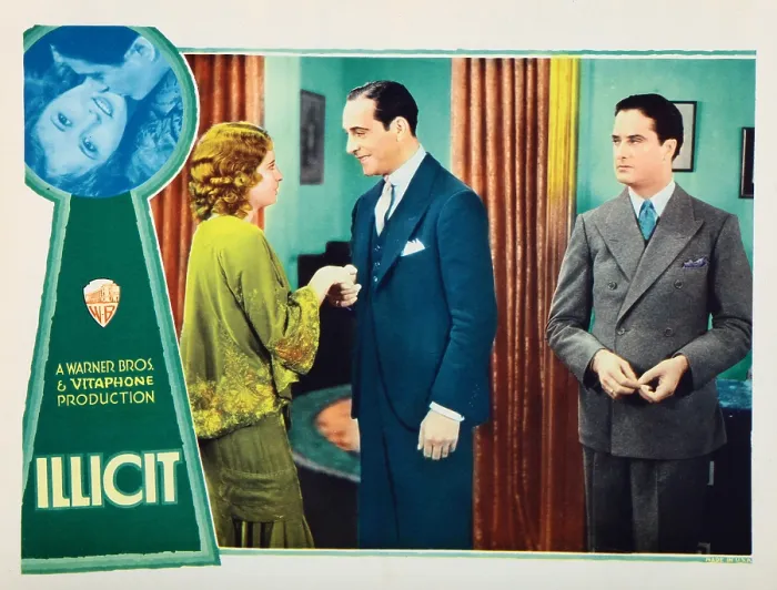 Framed Print : ILLICIT, US lobbycard, from left: Barbara Stanwyck, Ricardo Cortez, James Rennie, 1931