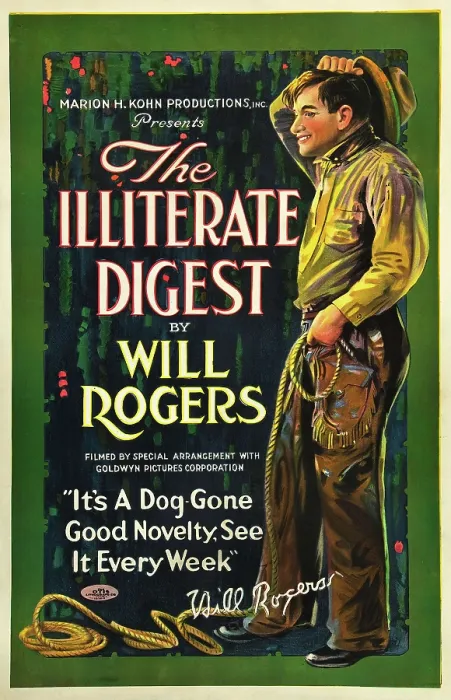 Framed Print : THE ILLITERATE DIGEST, Will Rogers, 1924 Framed Print : THE ILLITERATE DIGEST, Will Rogers, 1924