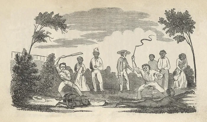 Framed Print : Illustration of the beatings given to fugitive slave Henry Bibb after his return to captivity in Louisiana