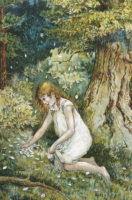 Framed Print : Illustration of an edition from the Tales of Jacob and Wilhelm Grimm executed in Dresden (19th c.). Painting. AISA / Everett Collection**US SALES ONLY**