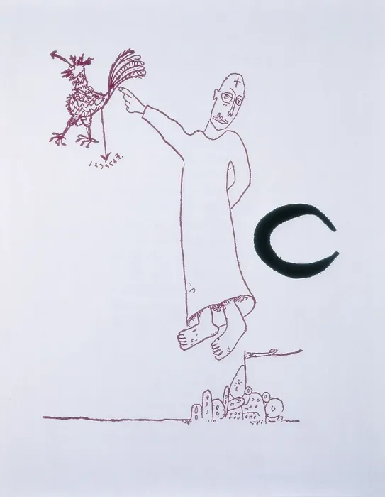Framed Print : Illustration by Joan Pon for the magazine 'Dau al Set'. Drawing. AISA / Everett Collection - Image has fine art copyright