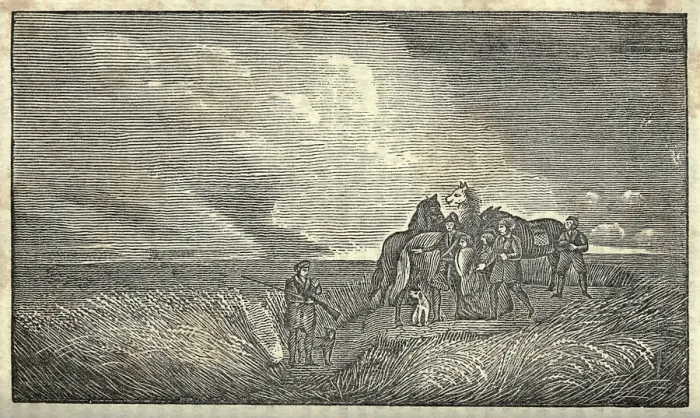 Framed Print : Illustration of Lewis and Clark's expedition from 1803-6. Explorers with horses on the Great Plains