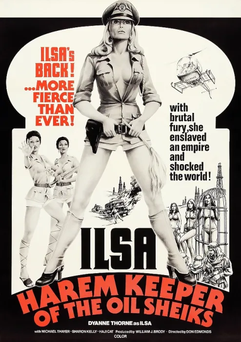 Framed Print : ILSA, HAREM KEEPER OF THE OIL SHEIKS, US poster art, Dyanne Thorne, 1976