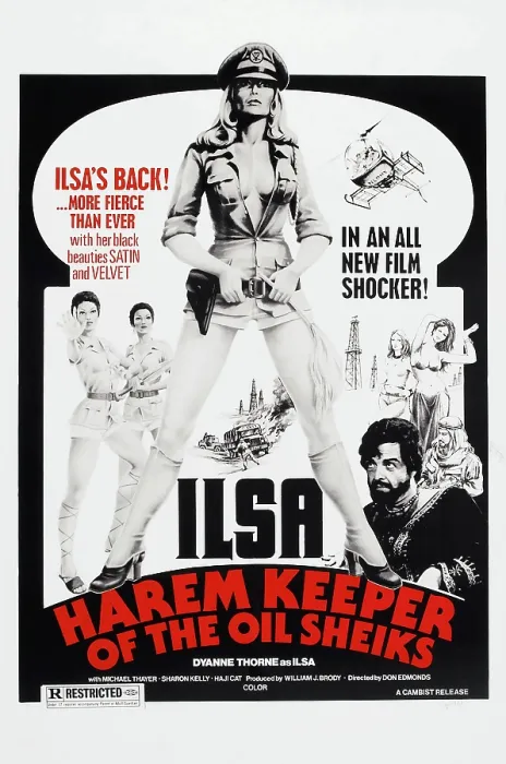 Framed Print : ILSA, HAREM KEEPER OF THE OIL SHEIKS, US poster art, Dyanne Thorne, 1976