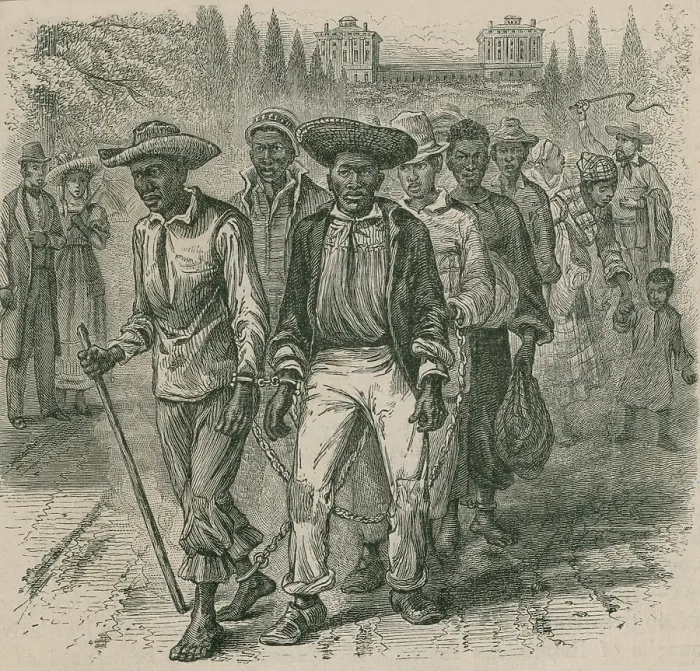 Framed Print : Image depicts an 1815 slave-coffle wearing handcuffs and shackles passing the United States Capitol Framed Print : Image depicts an 1815 slave-coffle wearing handcuffs and shackles passing the United States Capitol