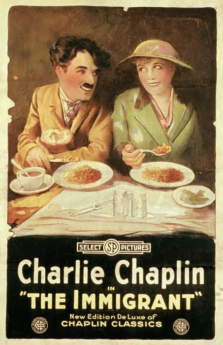 Framed Print : THE IMMIGRANT, Charlie Chaplin, Edna Purviance, 1917