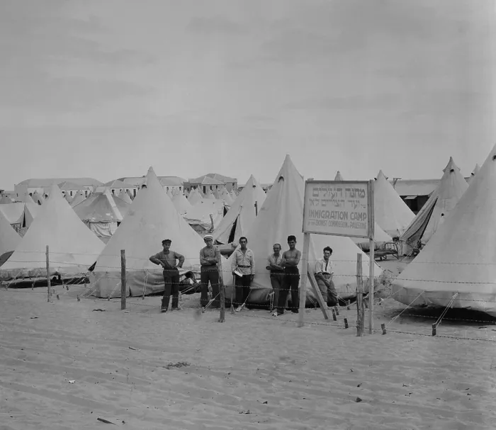 Framed Print : Immigration camp for newly arrived Jews in Tel Aviv, Palestine in the 1920s Framed Print : Immigration camp for newly arrived Jews in Tel Aviv, Palestine in the 1920s