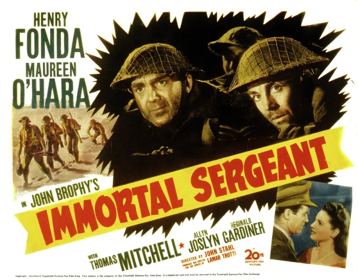 Framed Print : IMMORTAL SERGEANT, Thomas Mitchell, Henry Fonda, Maureen O'Hara, 1943, TM and copyright 20th Century Fox Film Corp. All rights reserved / Courtesy: Everett Collection Framed Print : IMMORTAL SERGEANT, Thomas Mitchell, Henry Fonda, Maureen O'Hara, 1943, TM and copyright 20th Century Fox Film Corp. All rights reserved / Courtesy: Everett Collection