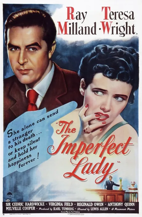 Framed Print : THE IMPERFECT LADY, US poster art, from left: Ray Milland, Teresa Wright, 1947