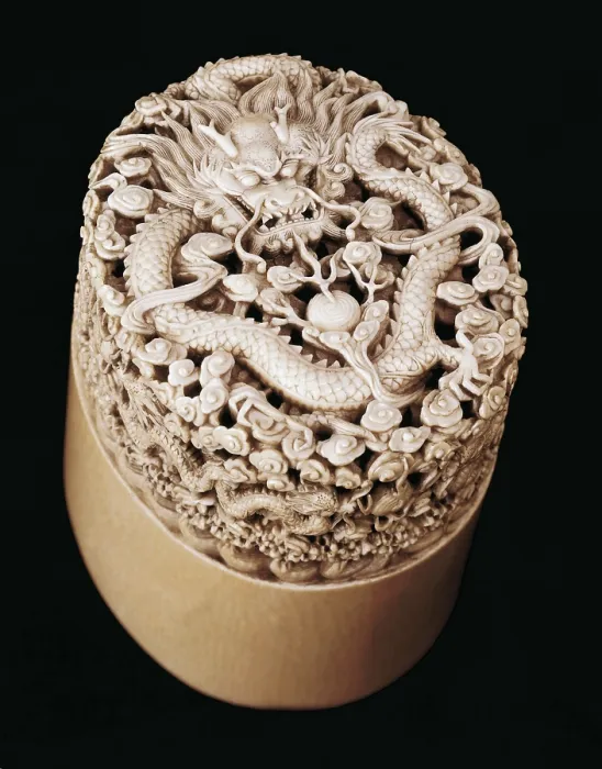 Framed Print : Imperial Seal with Figure of Dragon. 1796-1820. Ivory. Chia-chin period (1796-1820). Chinese art. Qing period. Decorative Arts. SINGAPORE. Singapore. Lee Kong Chian Art Museum