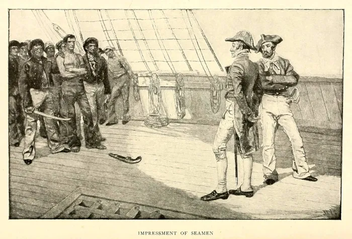 Framed Print : Impressment of American seaman by the British Navy