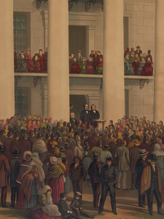 Framed Print : The inauguration of Jefferson Davis as President of the Confederate States of American. At the State Capitol, Montgomery, Alabama, Feb. 18, 1861