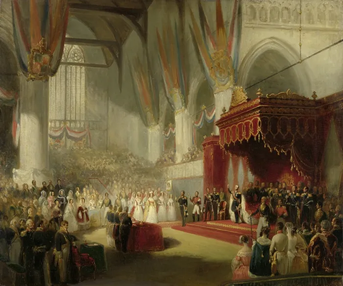 Framed Print : The Inauguration of King William II in the Nieuwe Kerk (New Church) in Amsterdam on Nov. 28, 1840, Nicolaas Pieneman, 1840 - 1845, Dutch painting, oil on panel Framed Print : The Inauguration of King William II in the Nieuwe Kerk (New Church) in Amsterdam on Nov. 28, 1840, Nicolaas Pieneman, 1840 - 1845, Dutch painting, oil on panel