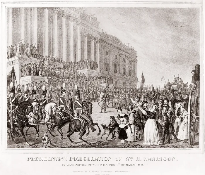 Framed Print : Inauguration of President William Harrison in Washington City D.C. on March 4 1841 Framed Print : Inauguration of President William Harrison in Washington City D.C. on March 4 1841