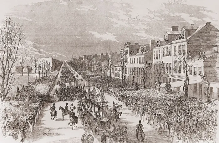Framed Print : The inauguration procession in honor of President Buchanan passing through Washington, March 4, 1857. It was the longest and most elaborate inaugural parade to date, as of 1857 Framed Print : The inauguration procession in honor of President Buchanan passing through Washington, March 4, 1857. It was the longest and most elaborate inaugural parade to date, as of 1857