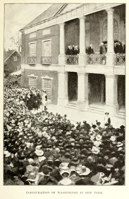 Framed Print : Inauguration of Washington in New York April 30 1789. Illustration by Howard Pyle