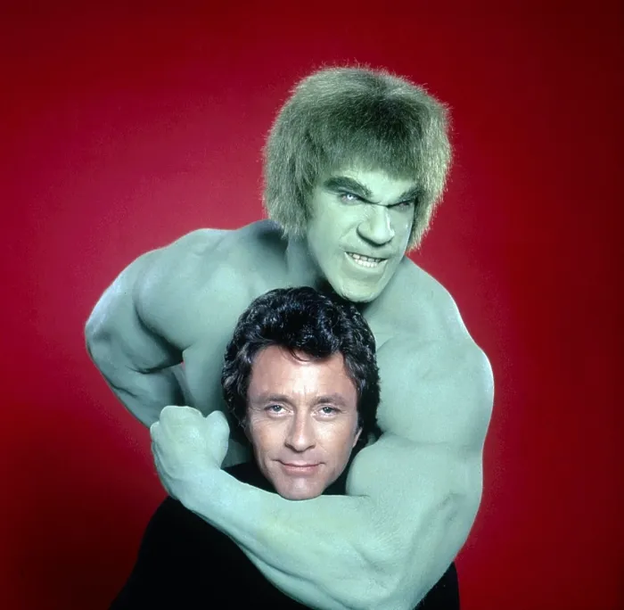 Framed Print : THE INCREDIBLE HULK, from front: Bill Bixby, Lou Ferrigno, 1978-82
