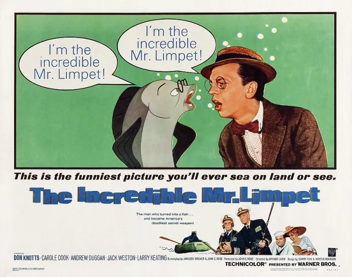 Framed Print : THE INCREDIBLE MR. LIMPET, US lobbycard, Don Knotts, 1964