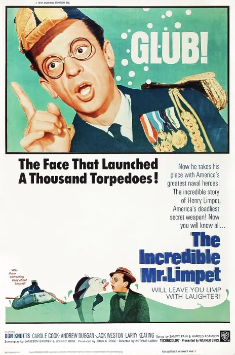 Framed Print : THE INCREDIBLE MR. LIMPET, US poster art, top and bottom: Don Knotts, 1964